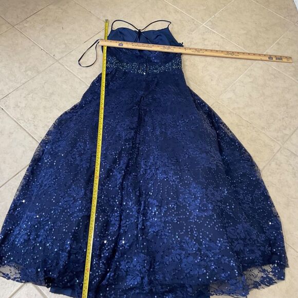 TLC Say Yes to the Prom Dress Princess Junior Size 11 lace & sequins full skirt - Picture 7 of 12